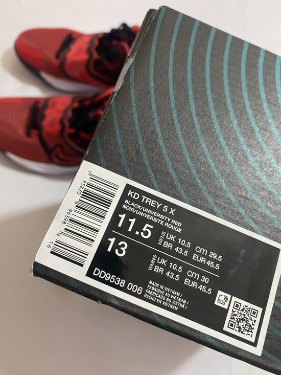 New Men’s Size 11.5 - Nike KD Trey 5 X University Red Black DD9538 006 main image 5
